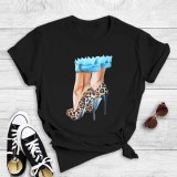 White Casual Print Basic O Neck T-Shirts
