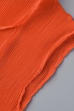 Red Casual Solid Patchwork O Neck Short Sleeve Dress Dresses