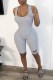 Grey Street Print Letter U Neck Rompers