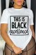 White Casual Letter Print Basic O Neck T-Shirts