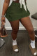 Army Green Casual Solid Patchwork Pocket Regular High Waist Straight Solid Color Bottoms