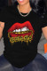 Black Casual Street Print Patchwork O Neck T-Shirts