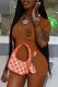 Dark Brown Street Print Letter Zipper Collar Rompers
