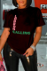 Black Casual Street Print Patchwork O Neck T-Shirts