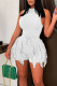 White Sexy Solid Tassel Patchwork O Neck Sleeveless Two Pieces
