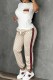 White Casual Print Patchwork O Neck Short Sleeve Two Pieces