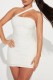 White Sexy Solid Backless Strapless Sleeveless Dress Dresses