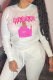 White Casual Daily Print Patchwork O Neck Tops