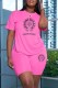 Pink Casual Print Patchwork O Neck Short Sleeve Two Pieces