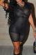 Black Sexy Solid Hollowed Out O Neck Skinny Rompers
