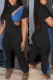 Black Casual Solid Hollowed Out Patchwork O Neck Short Sleeve Two Pieces