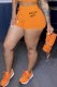 Orange Street Print Letter Low Waist Straight Bottoms