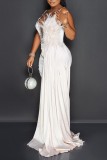 Pink Sexy Patchwork Backless Spaghetti Strap Evening Dress Dresses