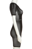 White Sexy Solid Hollowed Out O Neck Skinny Rompers