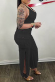 White Sexy Casual Solid Backless Halter Regular Jumpsuits