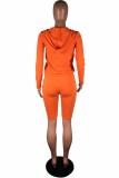 Yellow Casual Print Letter Hooded Collar Long Sleeve Two Pieces