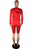 Yellow Casual Print Letter Hooded Collar Long Sleeve Two Pieces