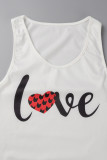 Yellow Casual Print Patchwork U Neck Sleeveless Two Pieces