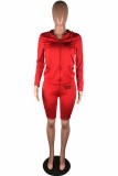 Yellow Casual Print Letter Hooded Collar Long Sleeve Two Pieces