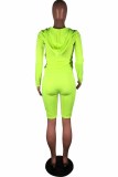 Yellow Casual Print Letter Hooded Collar Long Sleeve Two Pieces