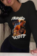 Black Casual Street Print Patchwork O Neck Tops