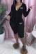 Black Casual Print Letter Hooded Collar Long Sleeve Two Pieces