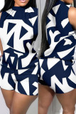 Colour Casual Print Basic Half A Turtleneck Sleeveless Two Pieces