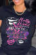 Black Street Lips Printed Patchwork O Neck T-Shirts
