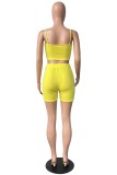 Light Blue Sexy Casual Print Backless Spaghetti Strap Sleeveless Two Pieces
