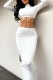 White Sexy Casual Solid Basic Turtleneck Long Sleeve Two Pieces