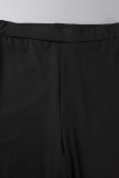 Blue Casual Solid Backless Spaghetti Strap Sleeveless Two Pieces