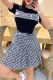 Black Street Print Letter O Neck Short Sleeve Two Pieces