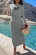 Grey Street Print Letter O Neck Long Sleeve Two Pieces