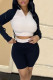 Black Casual Sportswear Solid Patchwork Zipper Collar Long Sleeve Two Pieces