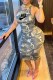 Camouflage Street Camouflage Print Letter O Neck One Step Skirt Dresses
