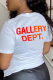 White Street Print Patchwork O Neck T-Shirts