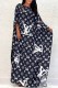Black Casual Print Letter Off the Shoulder Irregular Dress Dresses