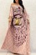Pink Casual Print Letter Off the Shoulder Irregular Dress Dresses