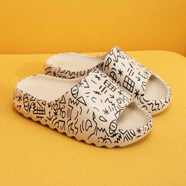 White Casual Simplicity Printing Opend Comfortable Shoes