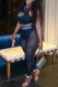 Black Sexy Letter See-through O Neck Sleeveless Two Pieces