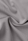 Grey Casual Solid Patchwork Pocket Half A Turtleneck Long Sleeve Two Pieces
