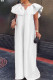 White Party Solid Flounce Lotus Leaf Collar Dresses