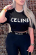 Black Street Basis Print Letter O Neck T-Shirts