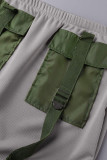 Grey Casual Solid Patchwork Pocket Half A Turtleneck Long Sleeve Two Pieces