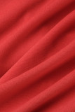 Red Sexy Solid Bandage Patchwork U Neck Sleeveless Two Pieces
