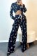Black Casual Print Letter Turndown Collar Long Sleeve Two Pieces
