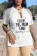 White Casual Print Tassel Patchwork V Neck T-Shirts