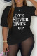 Black Casual Letter Print Basic O Neck T-Shirts