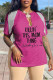Pink Casual Print Tassel Patchwork V Neck T-Shirts