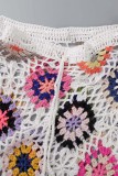 Apricot Sexy Patchwork Tassel Bandage Hollowed Out Backless Swimwears